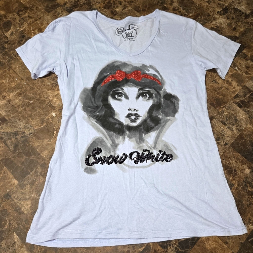 Disney Artist Series Snow White Short Sleeve Shirt Medium Blue Whimsigoth
